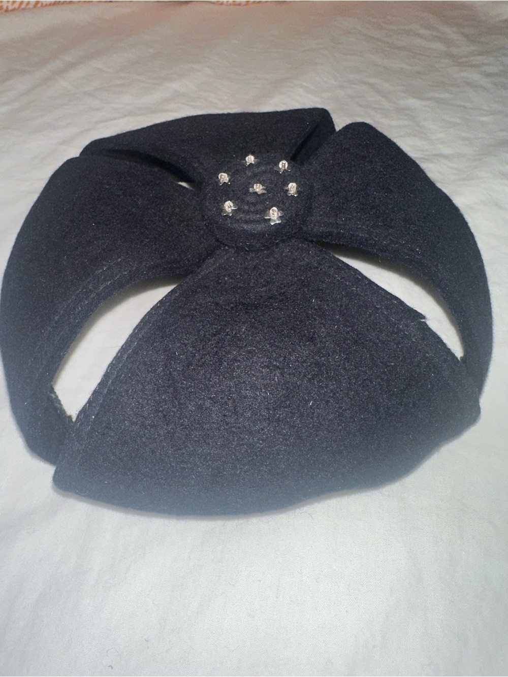 Vintage 1930’s Black Felt Hat with Stud Accent